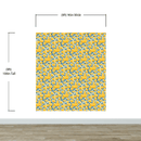 Yellow Floral Flower Background Pattern Wall Mural.
