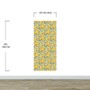 Yellow Floral Flower Background Pattern Wall Mural.