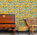 Yellow Floral Flower Background Pattern Wall Mural.