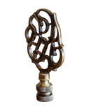Williamsburg Cipher Lamp Finial Antique Brass, 3"h