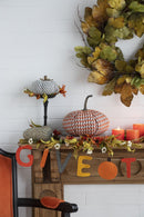 Pumpkin Ornament Decor For Holiday Harvest Festival Fall Festival & Thanksgiving (Set of 2) - Orange Multi