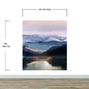 Watercolor Painting of Mountain View Retreat Wall Mural.