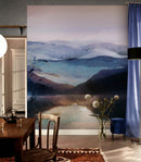 Watercolor Painting of Mountain View Retreat Wall Mural.