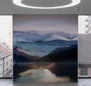 Watercolor Painting of Mountain View Retreat Wall Mural.