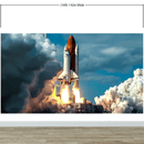 Space Shuttle Wall Mural Wallpaper. NASA Theme Wall Decor.