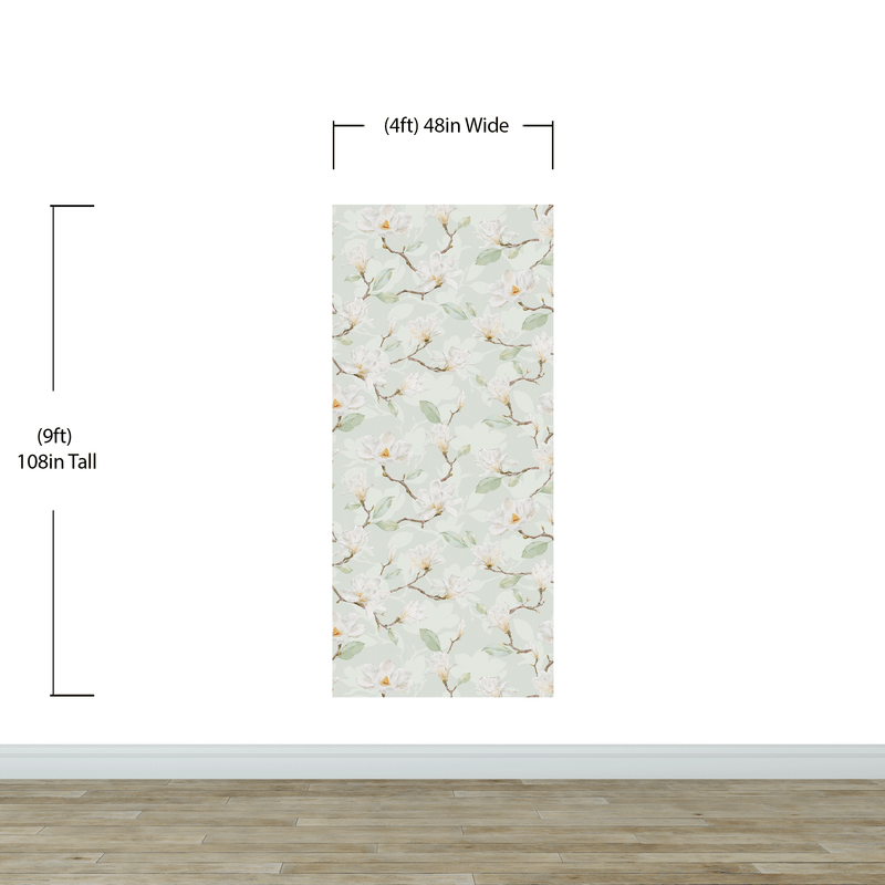 White Magnolia Wall Mural Peel and Stick Wallpaper.