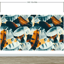 Tropical Leaves Foliage Abstract Wall Mural. Dark Color Patterns.