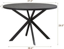 47.2 Inch Circular Dining Table Matte Black Finish
