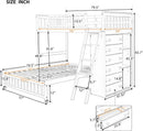Twin Over Full Bunk Bed With Storage Solid Wood Espresso