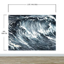 Great Wave Abstract Painting, Grey Color Scheme.