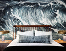 Great Wave Abstract Painting, Grey Color Scheme.