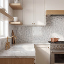 Azula Hexagon 11.61" x 11.81" Polished Marble Mesh-Mounted Mosaic Tile 1" Hexagon-MSI Collection