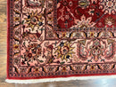 Persian Tabriz Rug 10x12, Floral Allover, Handmade Vintage Wool Carpet, Red and Cream