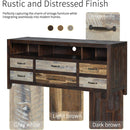 Retro Distressed Wooden TV Stand for TVs up to 65 Inches, Entertainment Center Media Console with 6 Drawers and 3 Shelves for Living room, Brown