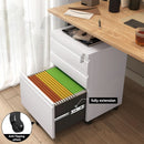 White Rolling File Cabinet With Lock Office Storage