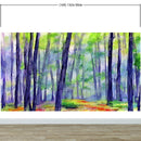 Watercolor Forest Wallpaper. Colorful Forest Peel and Stick Wall Mural.