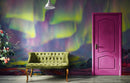 Aurora Borealis Wallpaper, Peel and Stick Wall Mural. Northern Lights Art Painting. Colorful Wallpaper.
