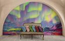 Aurora Borealis Wallpaper, Peel and Stick Wall Mural. Northern Lights Art Painting. Colorful Wallpaper.