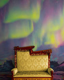 Aurora Borealis Wallpaper, Peel and Stick Wall Mural. Northern Lights Art Painting. Colorful Wallpaper.