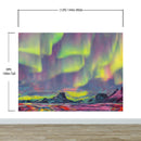 Aurora Borealis Wallpaper, Peel and Stick Wall Mural. Northern Lights Art Painting. Colorful Wallpaper.