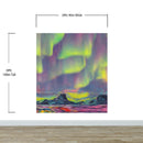 Aurora Borealis Wallpaper, Peel and Stick Wall Mural. Northern Lights Art Painting. Colorful Wallpaper.