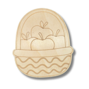 Unfinished Wood Etched Basket of Apples Shape | Paint By Line Crafts | up to 30" DIY