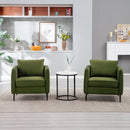 Accent Chair for Living Room, Velvet Comfy Single Sofa Chair Mid-Century Modern Armchair with 1 Pillow and Metal Legs for Bedroom Office Reading