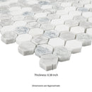 Azula Hexagon 11.61" x 11.81" Polished Marble Mesh-Mounted Mosaic Tile 1" Hexagon-MSI Collection