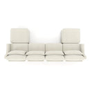 Elegant Four-Seater Sofa with Movable Ottoman and Lumbar Pillow, Beige Chenille Fabric, Solid Wood Frame, Ergonomic Design
