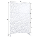 Outdoor & Indoor Privacy Screen Metal Privacy Screen 76' H×48' W, Freestanding Decorative Privacy Screen for Deck Balcony Patio, Privacy Fence Panels for Outside Lawn Garden PS120 WHITE