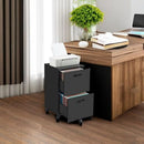 2-Drawer File Cabinet Matte Black For Home Office And Printer Stand Fits A4 And Letter Files