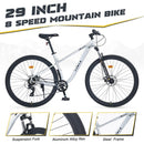 29 Inch Wheels 8 Speed Mountain Bike, for Men Women Boys and Girls, Front Suspension, Steel Frame