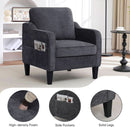 Dark Grey Mid Century Modern Accent Chair For Living Room