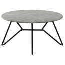 Hadi 2-piece Round SmartTop Coffee and End Table Set Cement