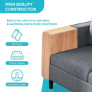 6 Seater Sectional Sofa In Dark Grey Linen With Ottoman