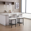 Bar Stools Set of 2, 26 inch Modern Upholstered Fabric Counter Height Barstools, Kitchen Island Chairs with Black Metal Legs for Dining Room/Kitchen Island/Bar