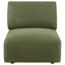Elysia Chenille Upholstered Modular Armless Chair Green