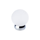 Round Lew's Hardware Chrome and Frosted Glass Cabinet Knob
