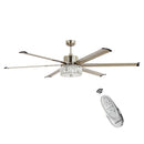 65" Satin Nickel Indoor Down Rod Ceiling Fan