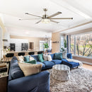 65" Satin Nickel Indoor Down Rod Ceiling Fan