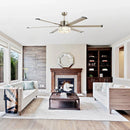 65" Satin Nickel Indoor Down Rod Ceiling Fan