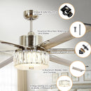65" Satin Nickel Indoor Down Rod Ceiling Fan