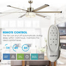 65" Satin Nickel Indoor Down Rod Ceiling Fan