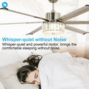 65" Satin Nickel Indoor Down Rod Ceiling Fan