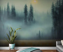 Misty Forest Wallpaper, Peel and Stick Wall Mural.
