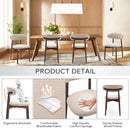 Beige Upholstered Contemporary Wood Dining Chair Set