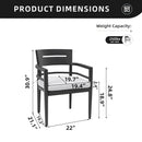 Outdoor Patio Dining Chairs With Outdoor Grade Sunbrella Fabric Cushions, Tapered Feet (Set of 4) - Ember Black