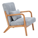 Mid-Century Modern Accent Chair, Arm Chair Living Room Chairs with Pillow Upholstered Reading Chair with Solid Wood Frame &  Living Room Bedroom Balcony (Antique Dark Grey)