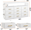 Sturdy Dresser TV Stand For 55 Inch TV With 10 Drawers