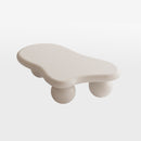 47 Inch Cloud Shaped Coffee Table with 3 Ball Legs for Living Room, Cream White